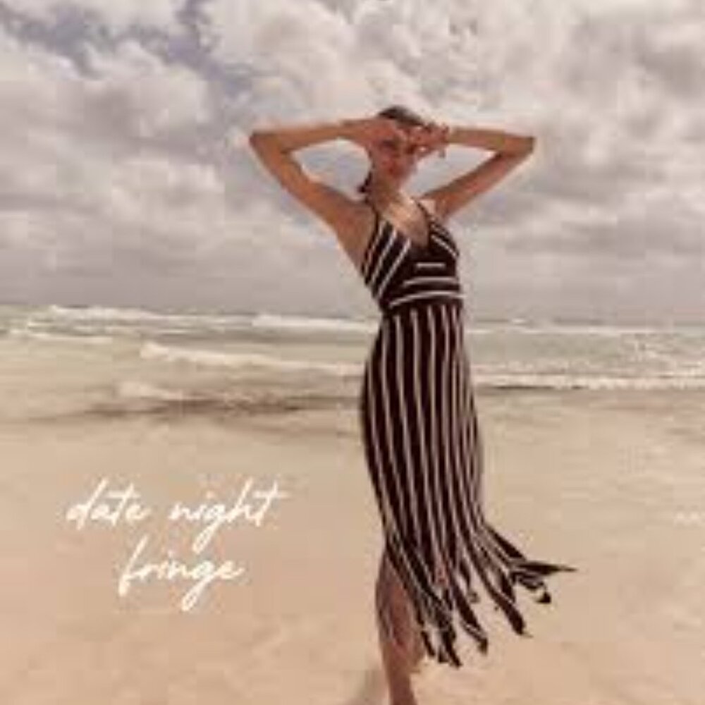 White House Black Market Halter Sweater Fringe Dress Small & Medium NWT $150